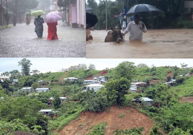 চার বিভাগে ভারী বর্ষণ ও  দুই বিভাগে ভূমিধসের শঙ্কা